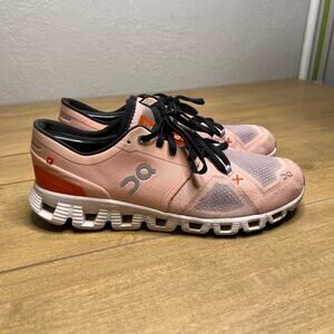 On Running Cloud X Women’s Running Shoes Pink Orange Athletic Sneakers US 11